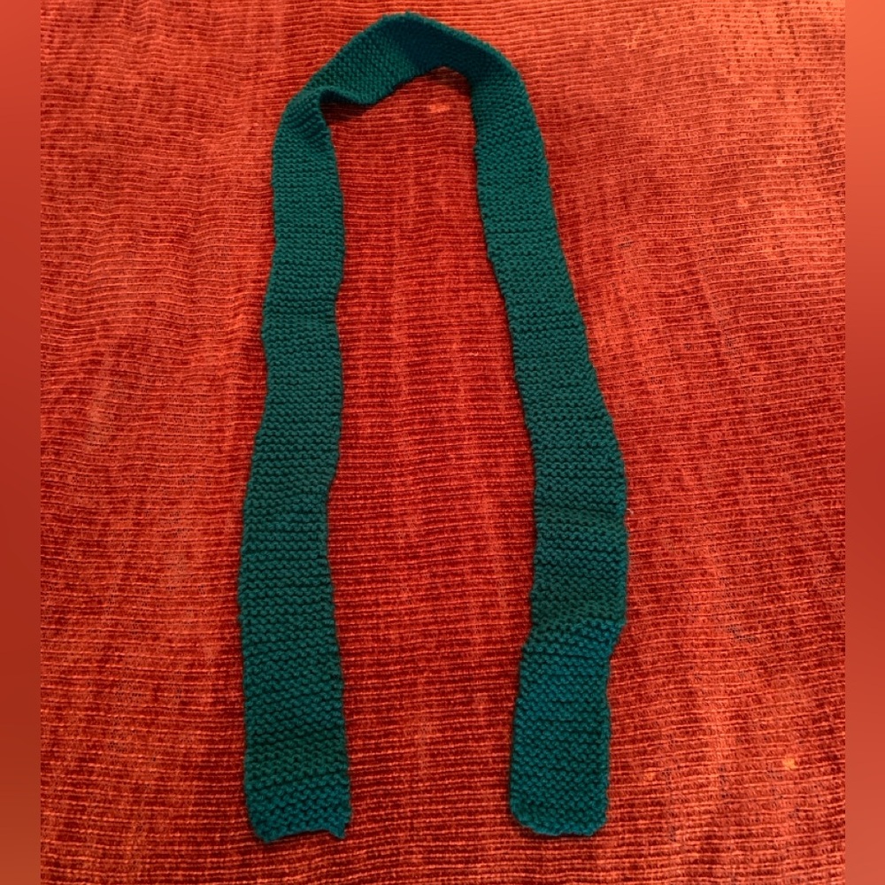 Knit Teal Narrow Winter Scarf (NWOT)